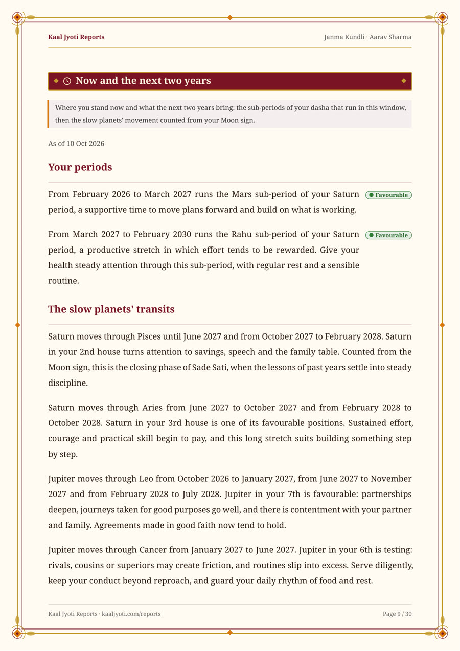 Sample page: Now and the next two years